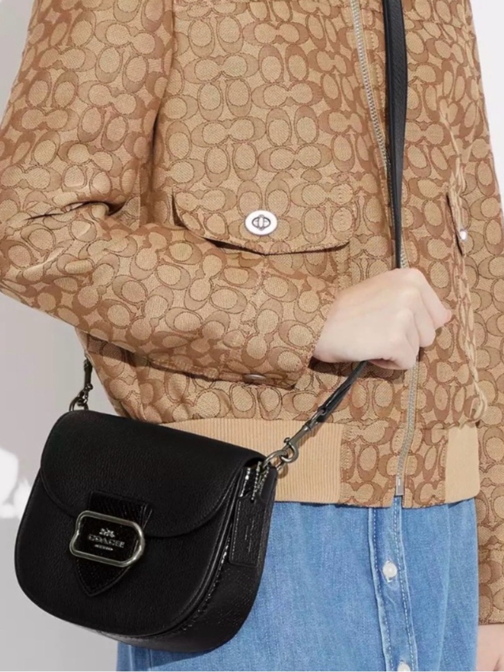 Black COACH Morgan Saddle Bag